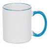 Cana (cana) cu maner colorat, bordura ceramica colorata pentru imprimare prin sublimare